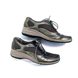 Easy Spirit Emmett II Anti-Gravity Leather Mesh Walking Shoes Pewter 11M